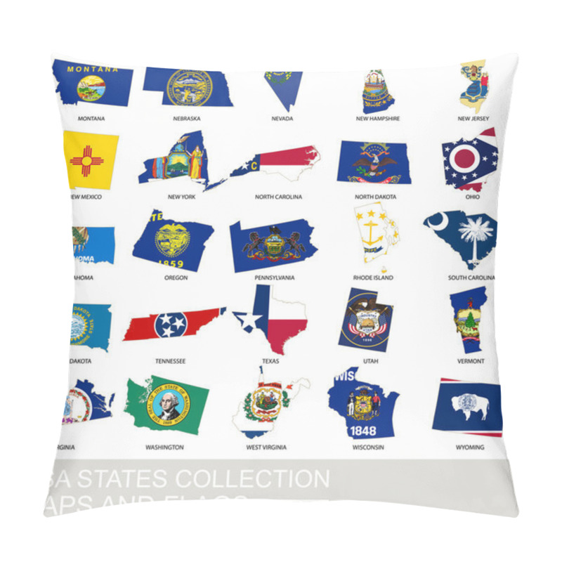 Personality  USA State Collection, Maps And Flags Pillow Covers