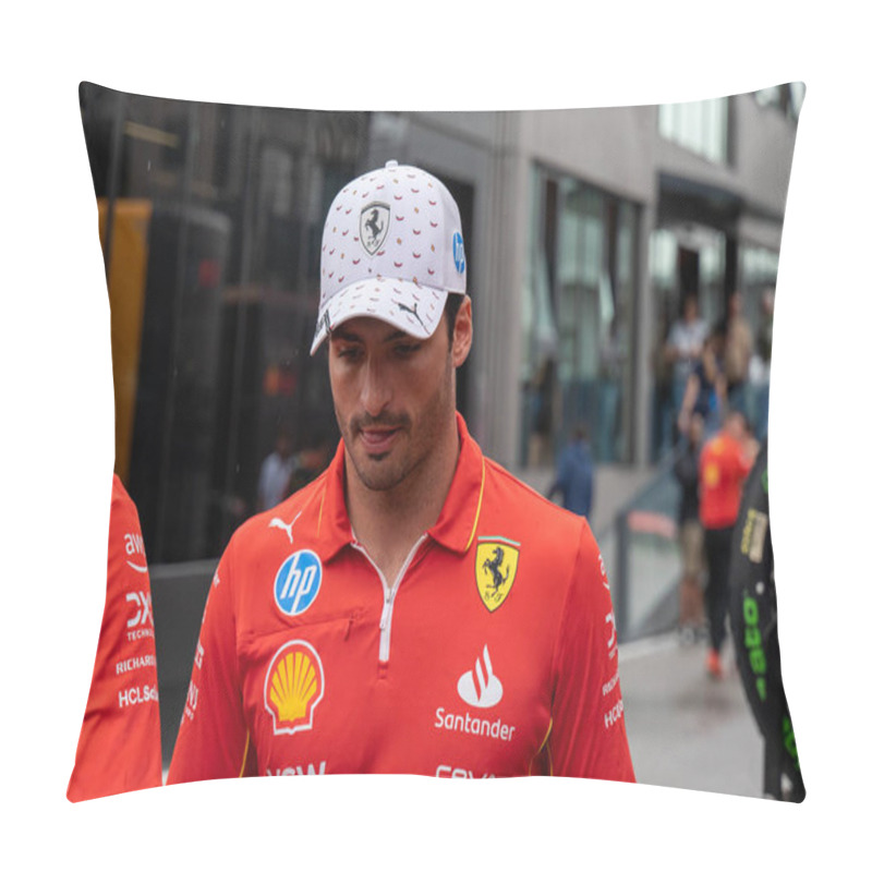 Personality  Spanish GP F1 2024 On June 19-23, 2024 At Montmel, Barcelona Spain - Carlos Sainz Pilota F1 Scuderia Ferrari Pillow Covers