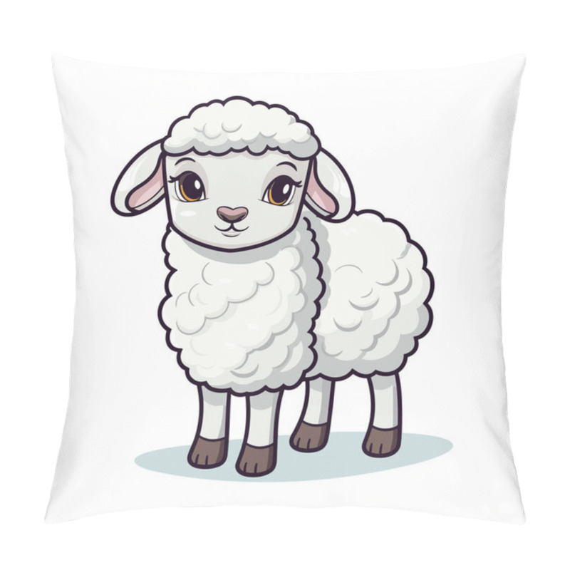 Personality  Ewe. Ewe Hand-drawn Illustration. Vector Doodle Style Cartoon Illustration Pillow Covers