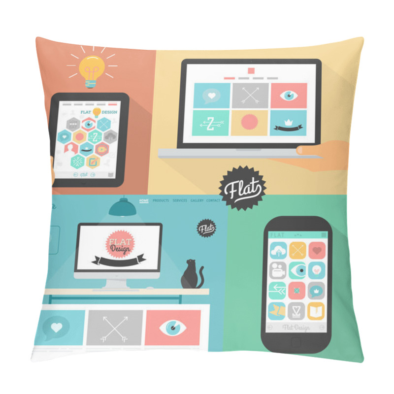 Personality  Flat Design Pillow Covers