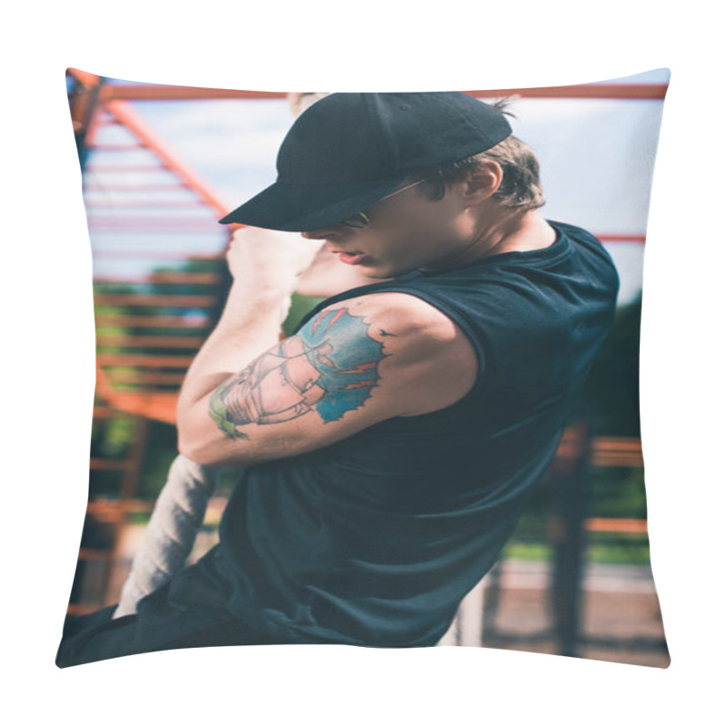 Personality  Man Doing Rope Exercise Pillow Covers