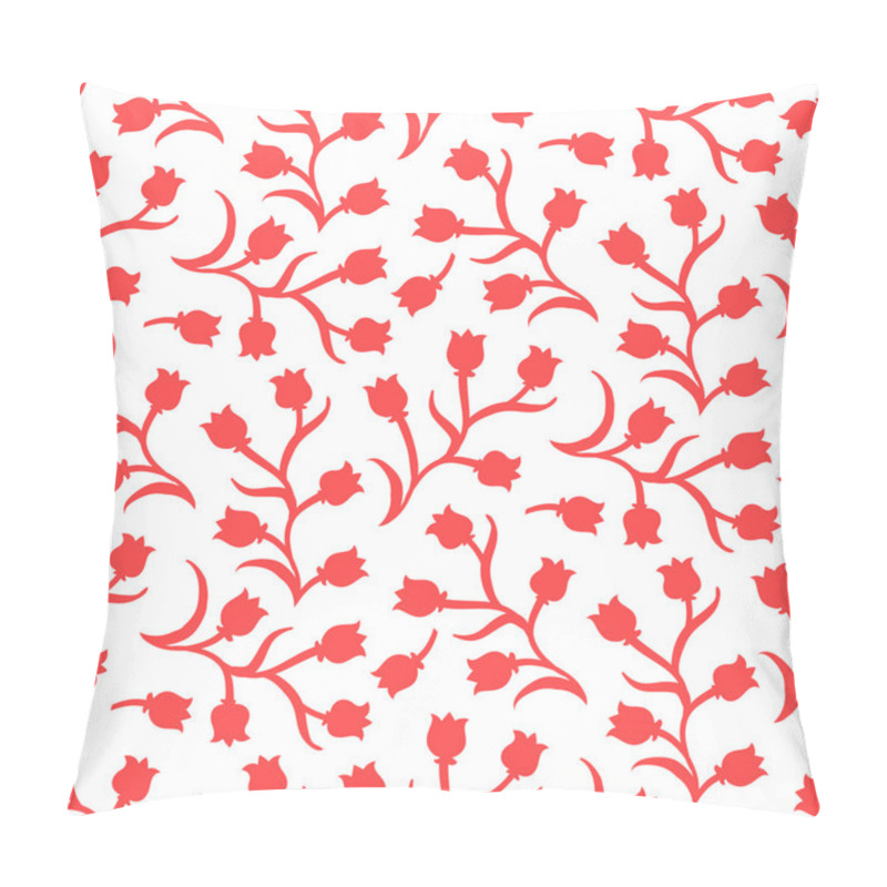 Personality  Ditsy Floral Pattern With Small Red Tulips Pillow Covers