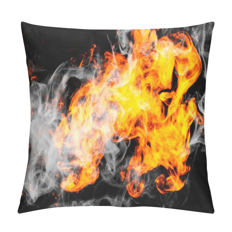 Personality  Fire Flames Background.  Background Of Smoke Vape Pillow Covers