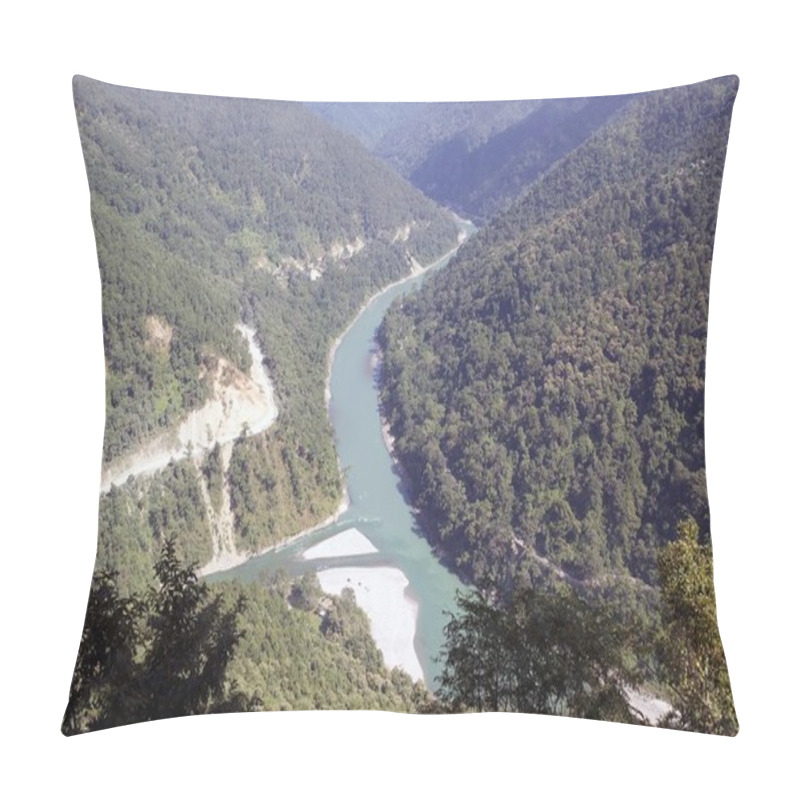 Personality  Viewpoint Over The Rangit River And Teesta River, India Pillow Covers