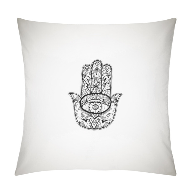 Personality  Hand Drawn Boho Hamsa Hand. Pillow Covers