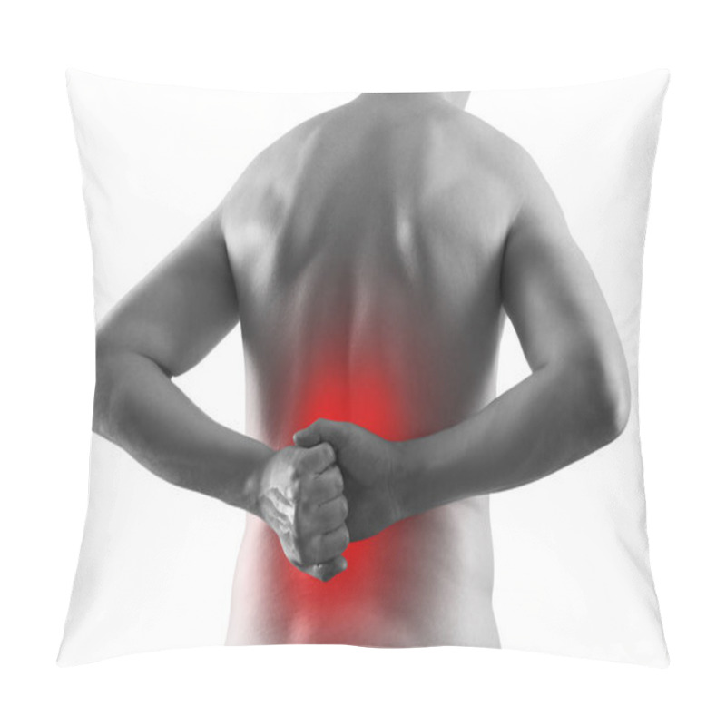 Personality  Kidney Stones, Pain In A Man's Body Isolated On White Background, Chronic Diseases Of The Urinary System Concept Pillow Covers