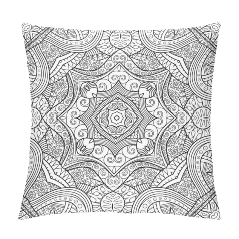 Personality  Vector Ethnic Hand Drawn Line Art Seamless Pattern Pillow Covers