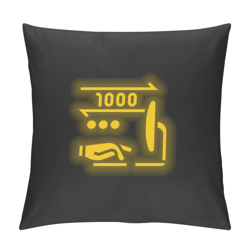 Personality  Binary Yellow Glowing Neon Icon Pillow Covers