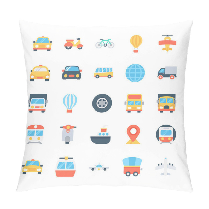 Personality  Transport Vector Icons 3 Pillow Covers