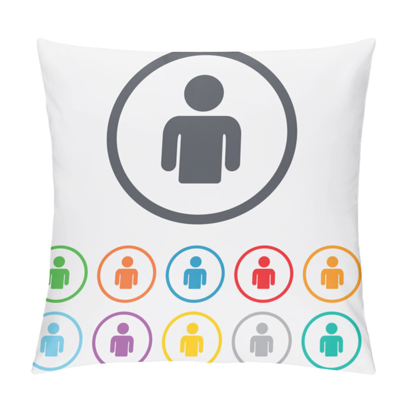 Personality  User Sign Icon. Person Symbol. Pillow Covers