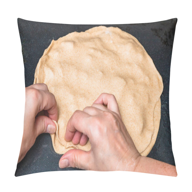 Personality  Cooking Of Pie - Fastening Of Edges Of The Raw Filled Pie Pillow Covers