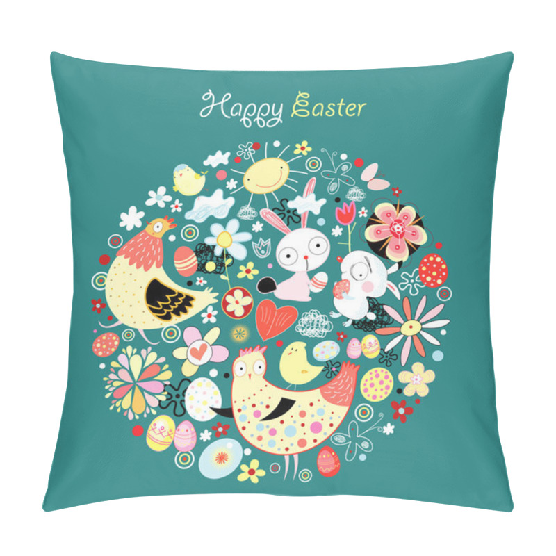 Personality  Easter Card Greeting Pillow Covers