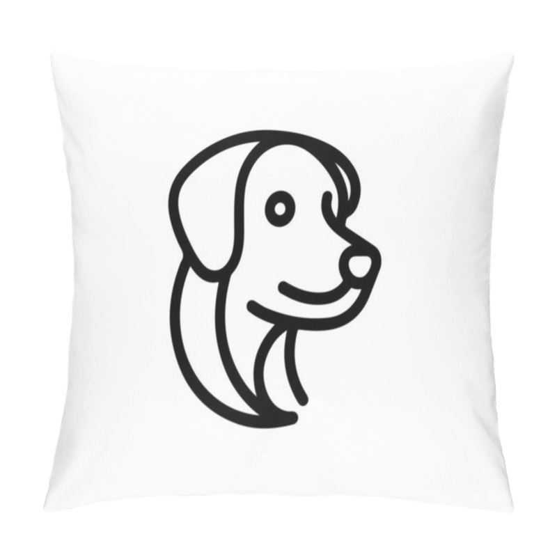 Personality  Minimalist Lines Outline The Dog Logo Design Icon Symbol Vector Illustration. Pillow Covers