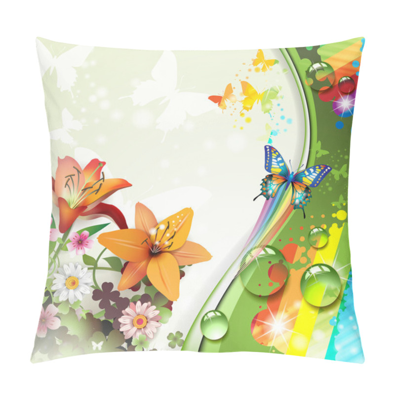 Personality  Lilies And Butterflies Pillow Covers