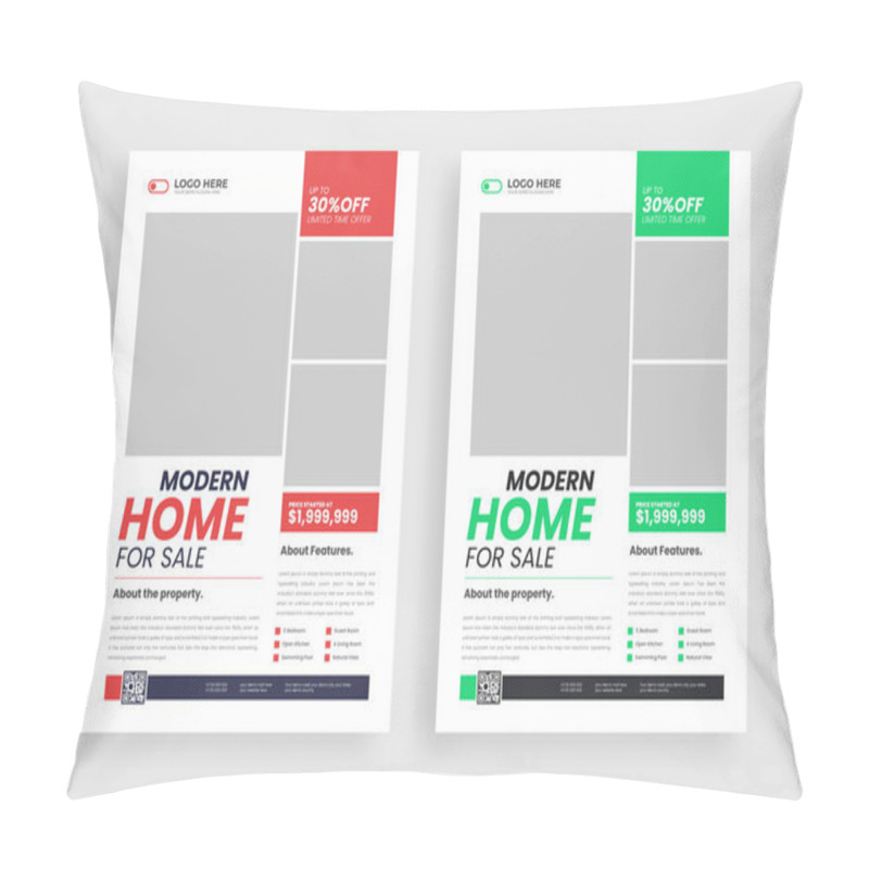 Personality  Home Sale Real Estate Flyer Poster Design Template Pillow Covers