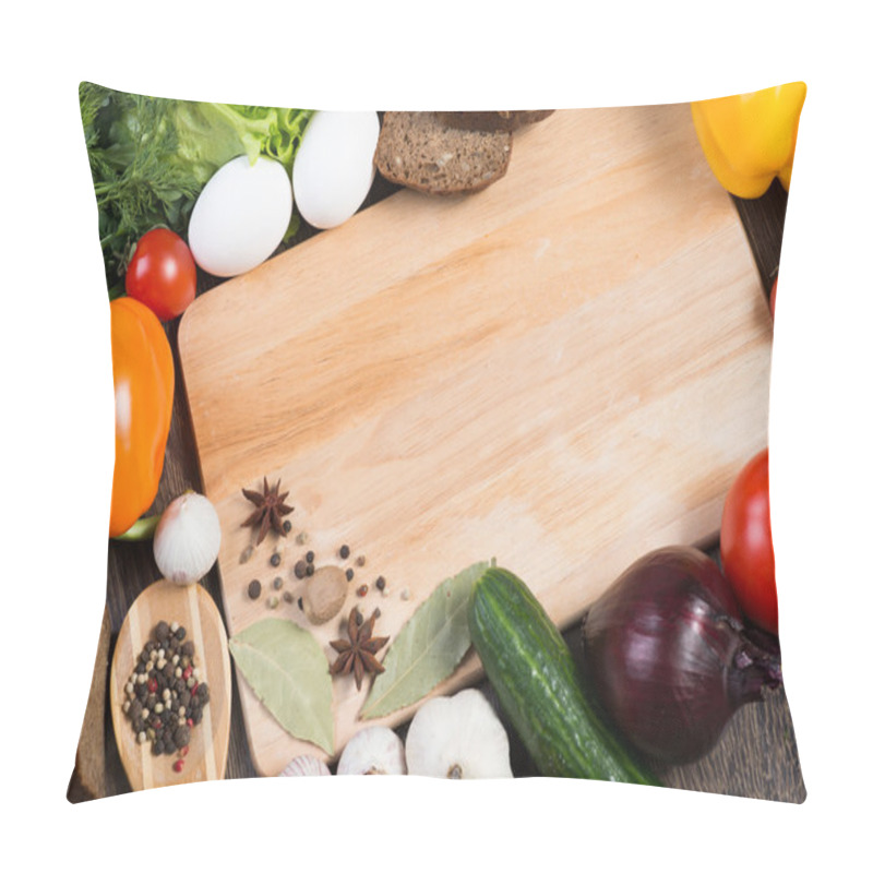 Personality  Vegetables And Spices On Kitchen Table Pillow Covers