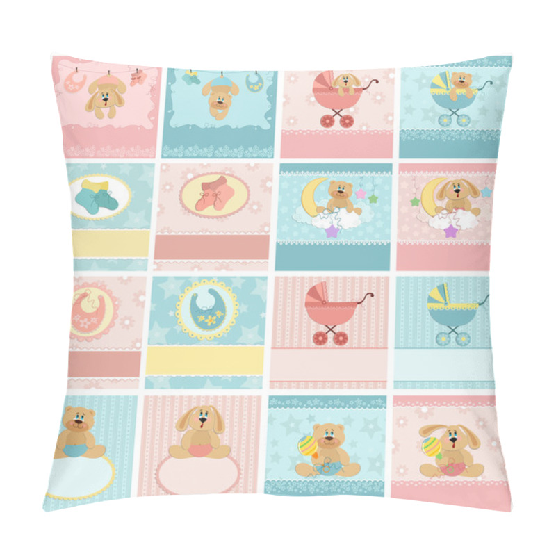 Personality  Collection Of Baby's Postcards Pillow Covers