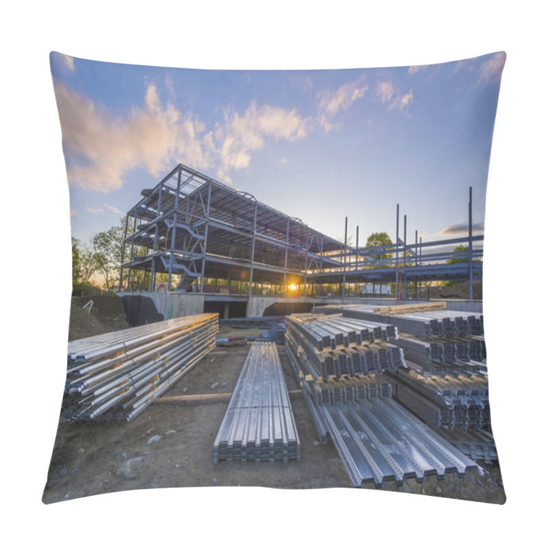 Personality  Construction Site For Commercial Building At Sunset Pillow Covers