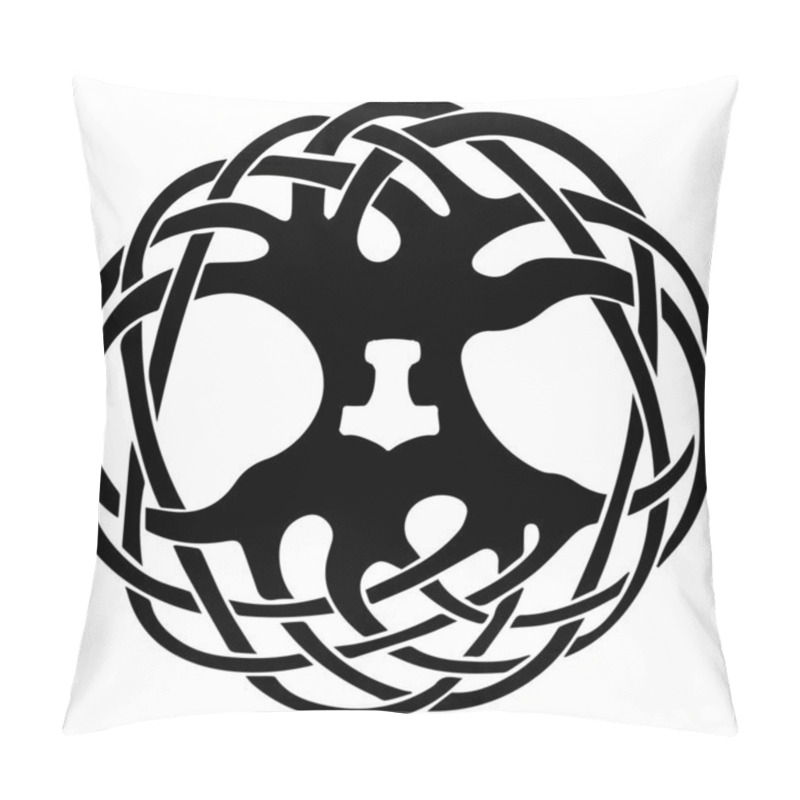 Personality  Yggdrasil And Mjollnir. World Tree Pillow Covers