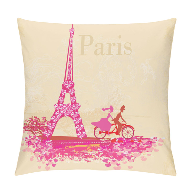 Personality  Couple In Paris Abstract Card Pillow Covers