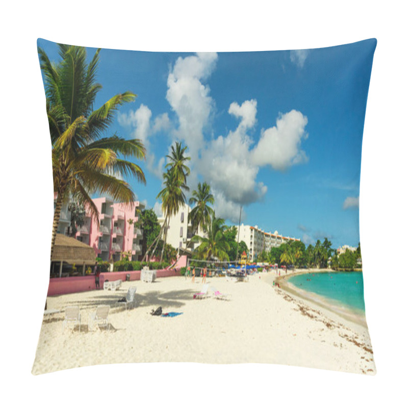 Personality  The Sunny Tropical Dover Beach On The Island Of Barbados In The Caribbean Pillow Covers