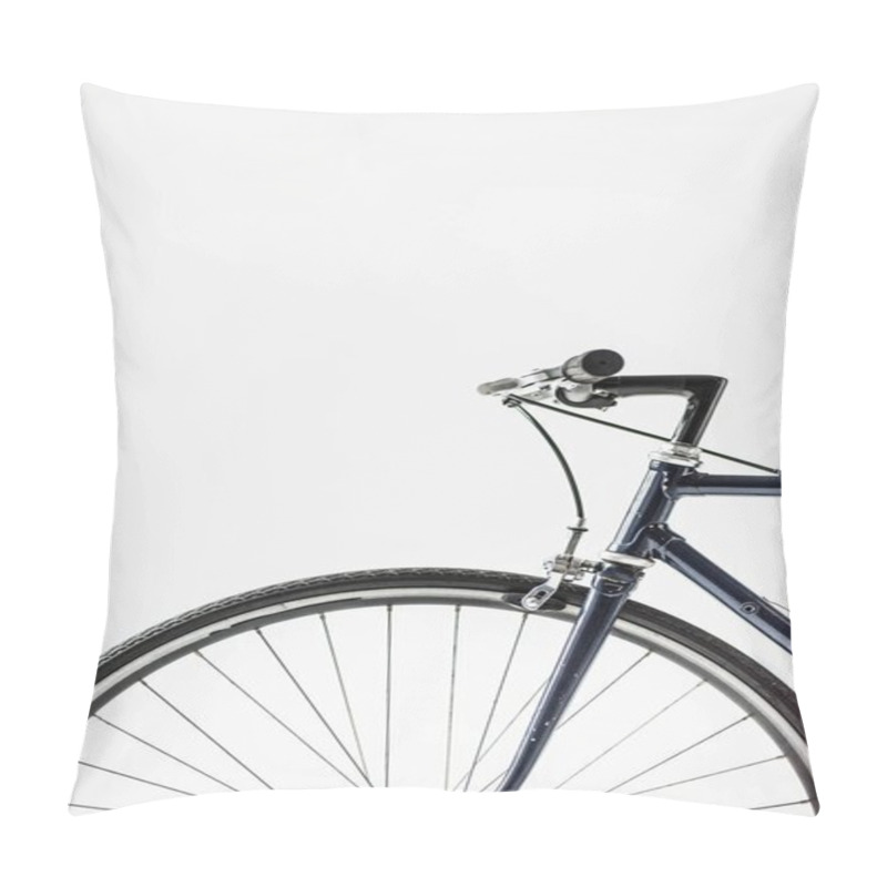 Personality  One Bicycle Wheel With Brake Lever Isolated On White Pillow Covers