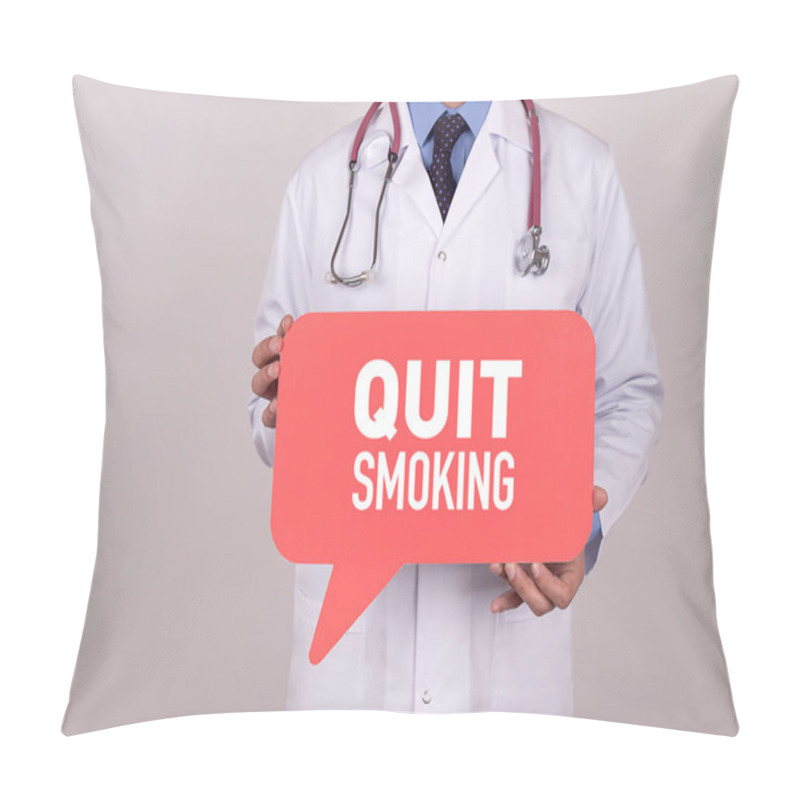 Personality  Doctor Holding Speech Bubble Pillow Covers