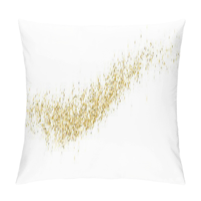 Personality  Gold Glitter Texture On White. Horizontal Long Banner For Site.Panoramic Celebratory Background. Golden Explosion Of Confetti. Vector Illustration, Eps 10. Pillow Covers