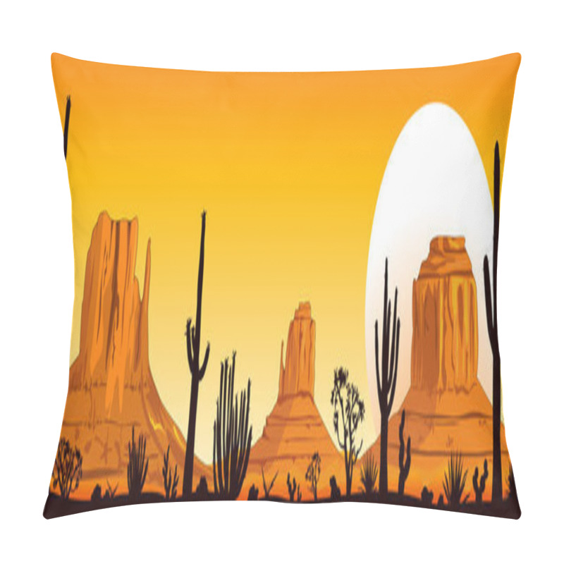 Personality  Sunset In The Arizona Desert Pillow Covers