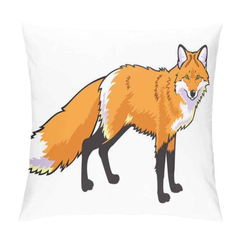 Personality  Standing Red Fox On White Pillow Covers