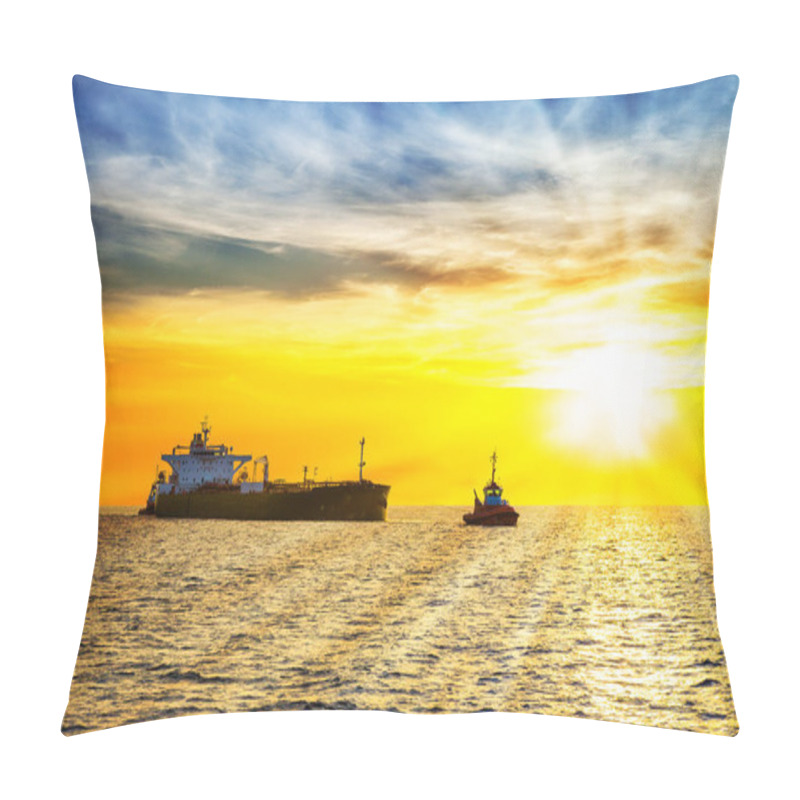 Personality  Ship And Sunrise Pillow Covers