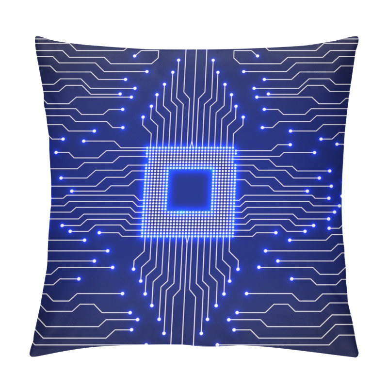 Personality  Cpu. Circuit Board. Vector Illustration. Eps 10 Pillow Covers