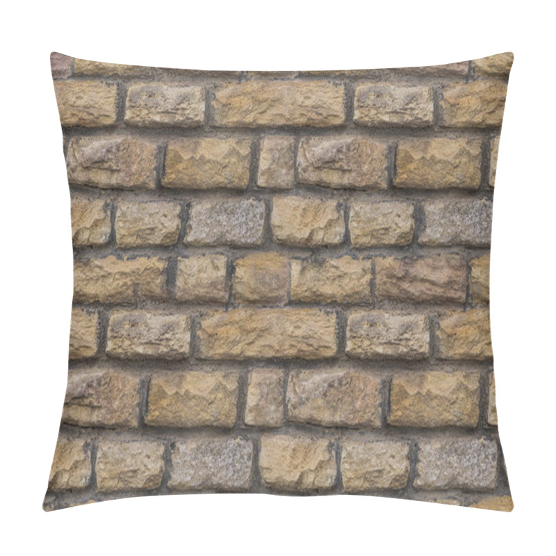 Personality  Beige Stone Chipped Uneven Weathered Hard Background Base Of Many Rectangular Blocks Pillow Covers