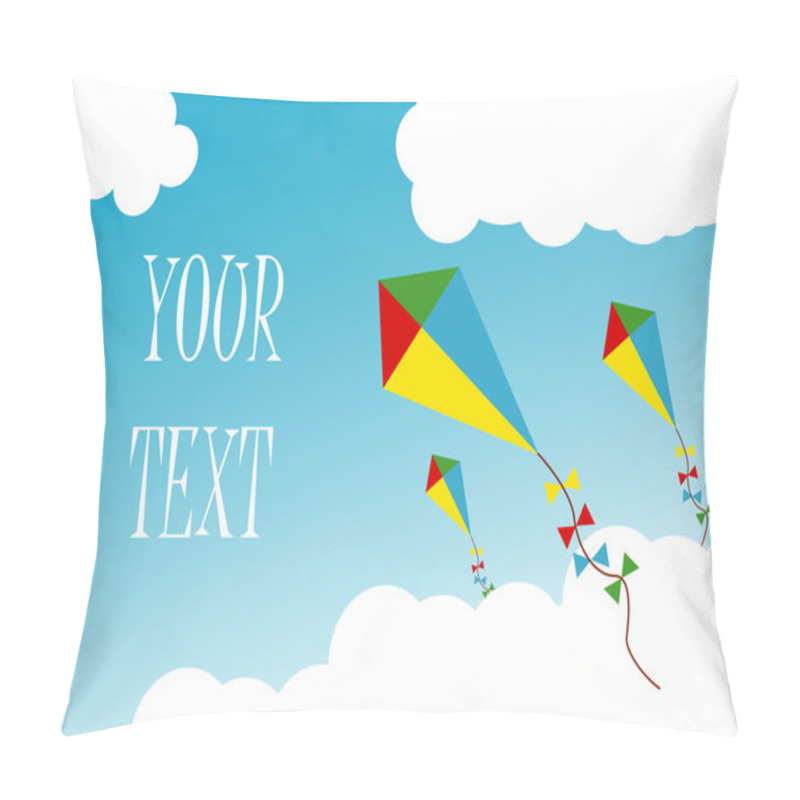 Personality  Creative Kites, Flying In Clouds Pillow Covers