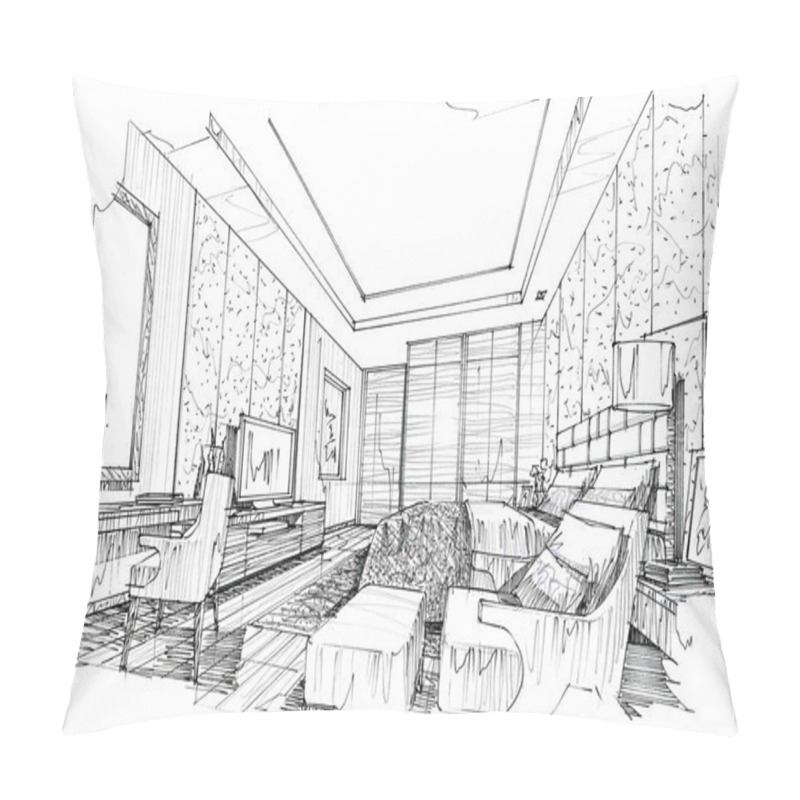 Personality  Sketch Interior Perspective  Pillow Covers