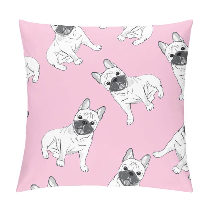 Personality  Bulldogs Seamless Pattern Pillow Covers