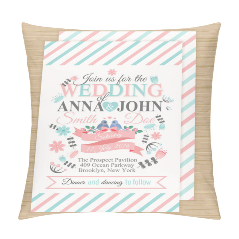 Personality  Wedding Invitation Card Pillow Covers