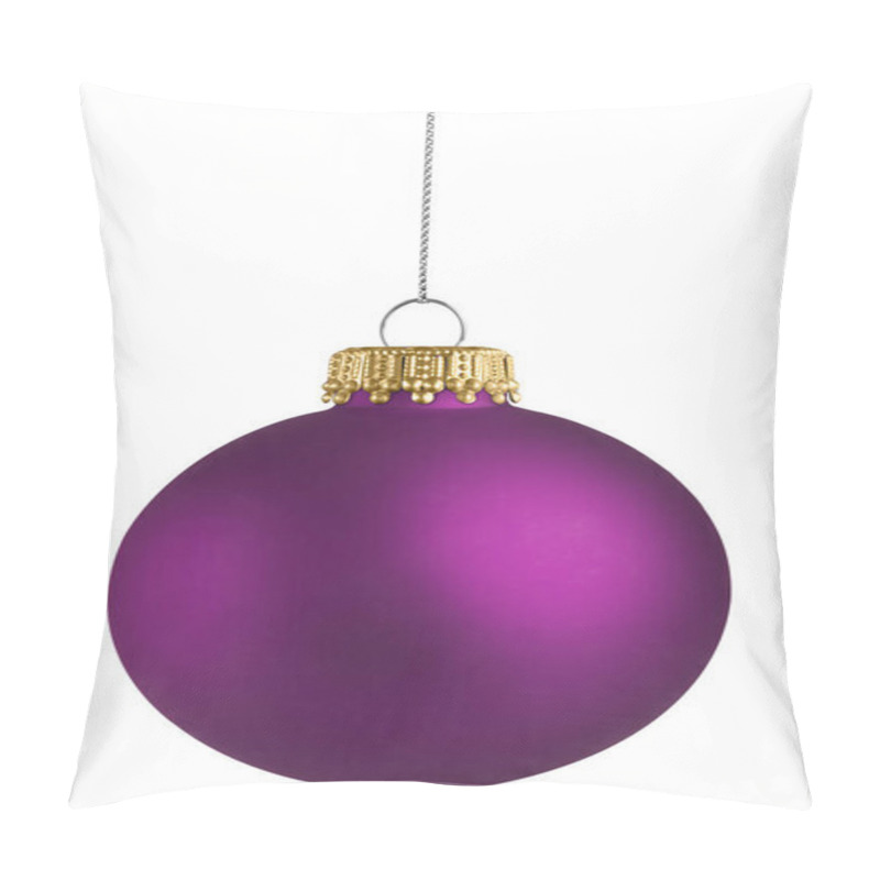 Personality  Purple Christmas Ball Over White Background Pillow Covers