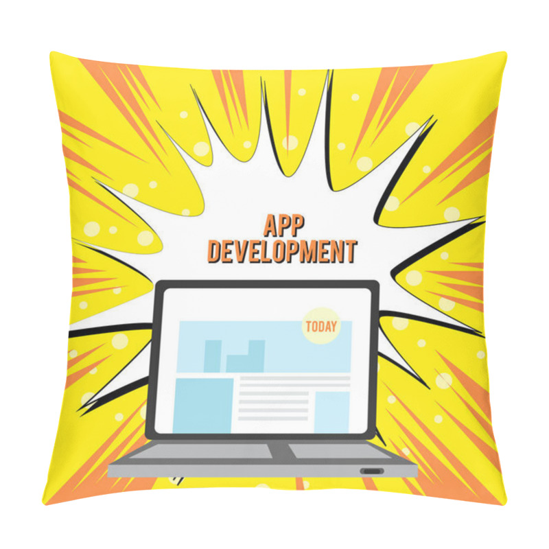 Personality  Text Sign Showing App Development. Conceptual Photo Development Services For Awesome Mobile And Web Experiences Open Modern Laptop Switched On With Website Homepage On Screen Web Search. Pillow Covers