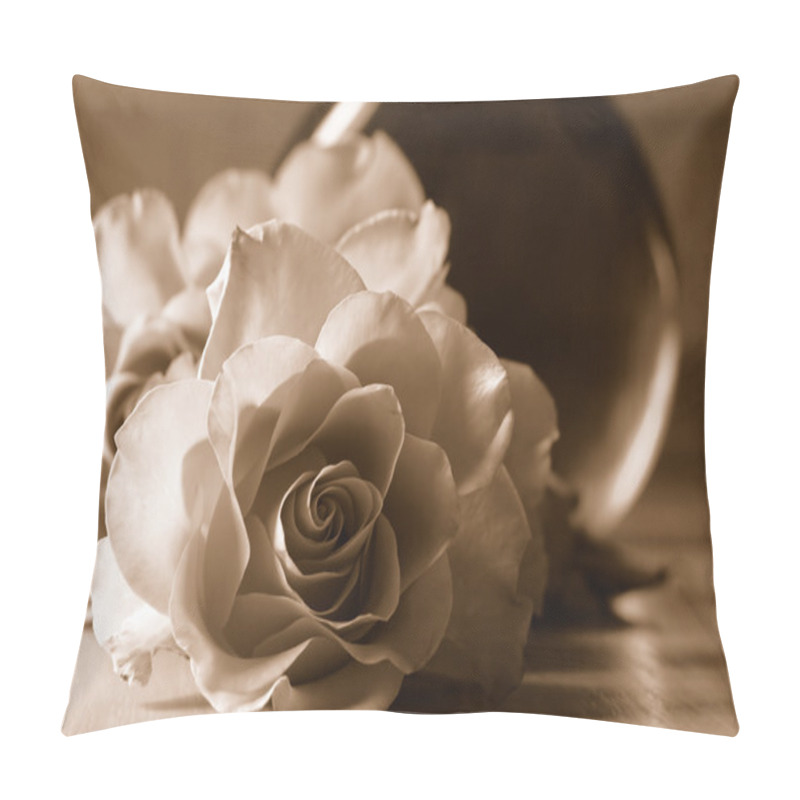 Personality  Roses In Sepia Tone Pillow Covers