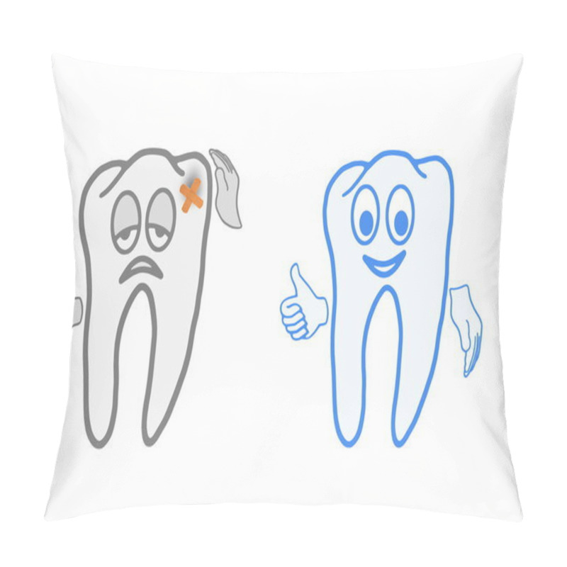 Personality  Very Sick And Healthy Tooth Pillow Covers