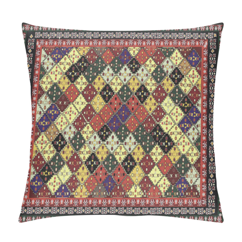 Personality  Illustrated Persian Carpet Original Design, Tribal Texture.  Pillow Covers