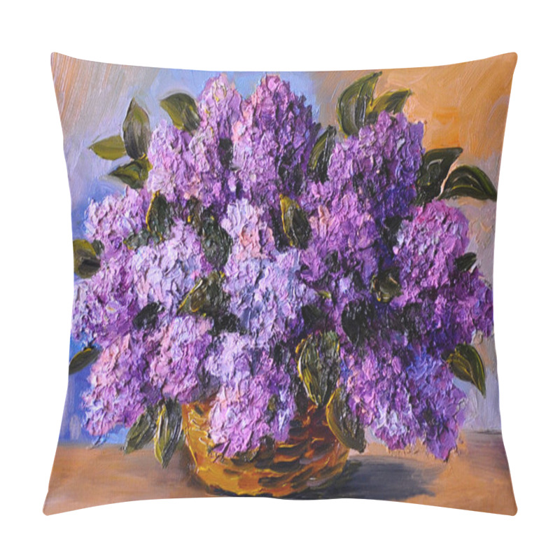 Personality  Oil Painting On Canvas - A Bouquet Of Lilacs , Made In The Style Pillow Covers