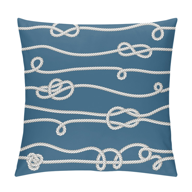 Personality  Pattern Seamless Background With Marine Rope Knots In Different Directions. Pillow Covers