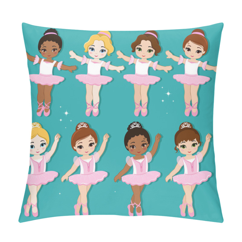 Personality  Vector Illustration Of Cute Little Ballerinas. Ballet Slippers. Clip Art Cute Characters, Pink Tutus, Ballet Shoes. Pillow Covers