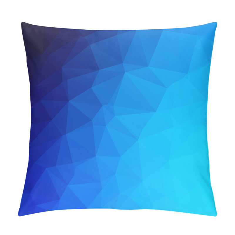 Personality  Blue Polygonal Mosaic Background, Creative Design Templates Pillow Covers