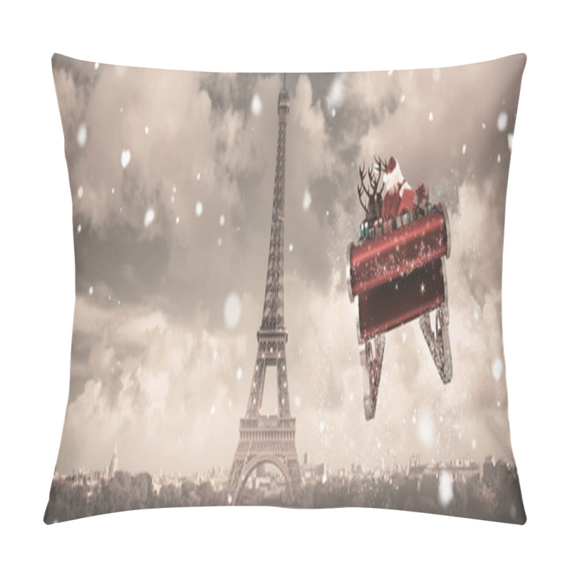 Personality  Santa Flying On Sleigh Pillow Covers