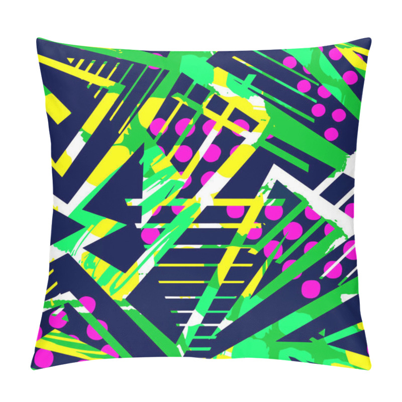 Personality  Grunge Urban Seamless Geometric Pattern,design In Graffity Urban Style. Hipster Print, Brush Pen Hand Drawn Calligraphic Doodle Texture.Perfect For Fabric, Textile,aparel Design, Sport Clothes Pillow Covers