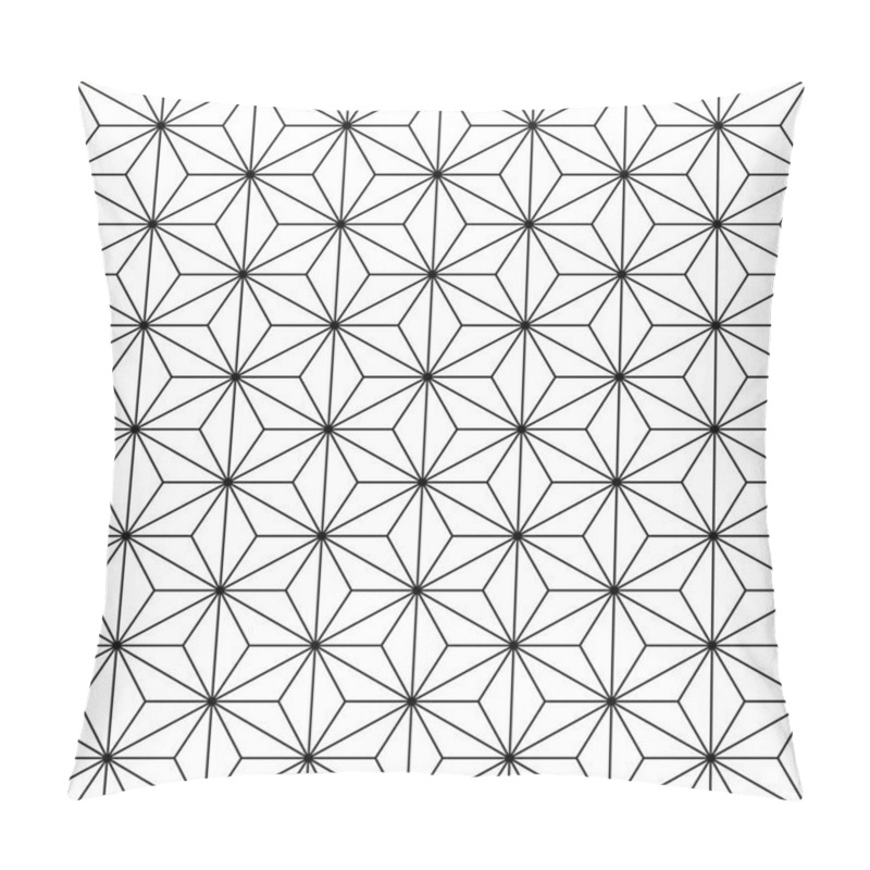 Personality  Seamless Traditional Japanese Ornament Kumiko.Black And White. Pillow Covers