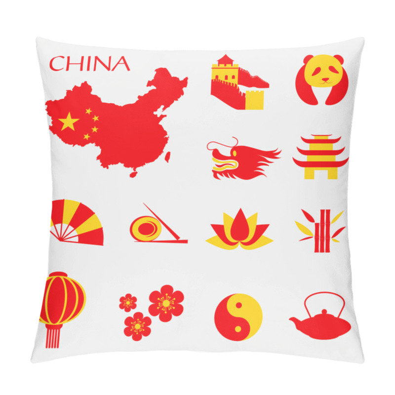 Personality  Set Of China Infographic Icons  Pillow Covers